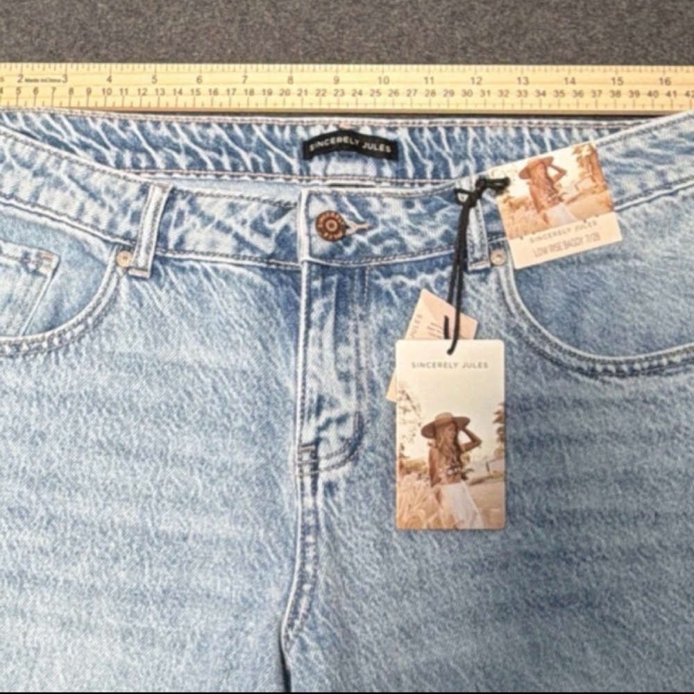 Sincerely Jules Low Rise Baggy Jeans Women’s 7/28 Blue Denim New With Tags - Picture 4 of 7